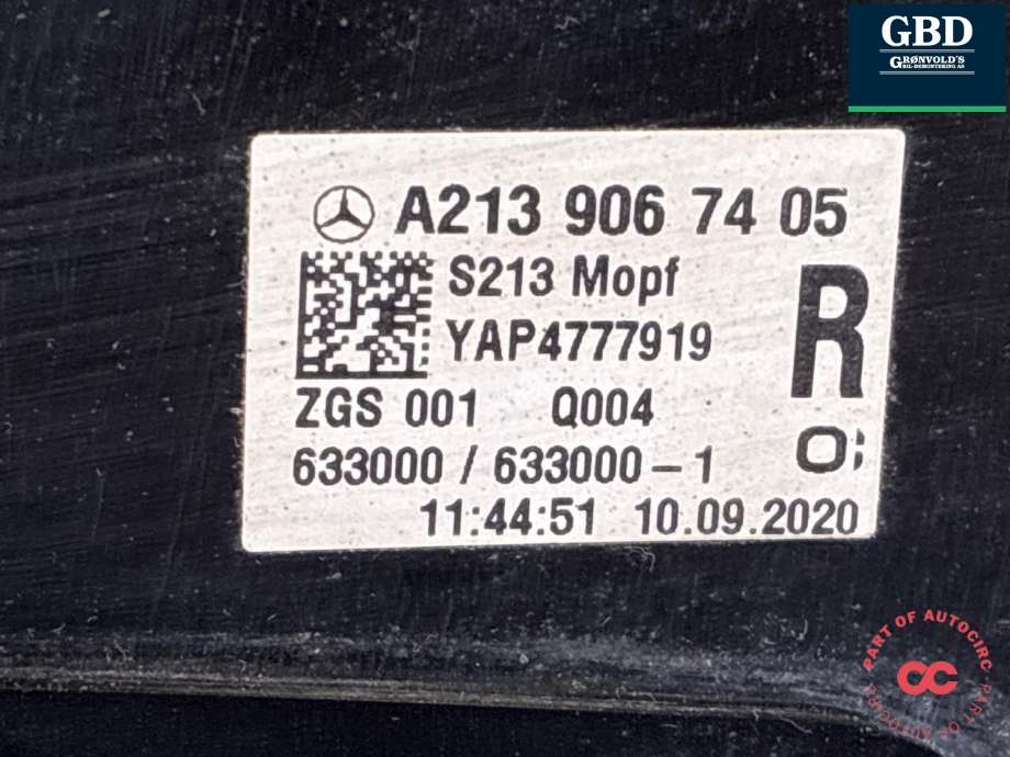 Baklykt høyre ytre til Mercedes E-Klasse 2016-2023 (W213) (W213) 