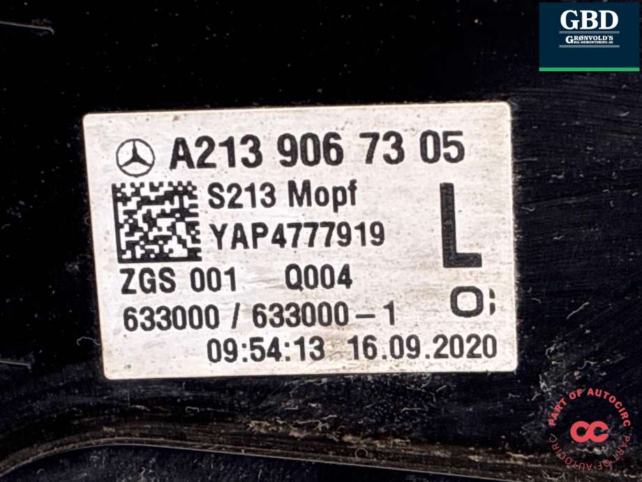 Baklykt venstre ytre til Mercedes E-Klasse 2016-2023 (W213) (W213)