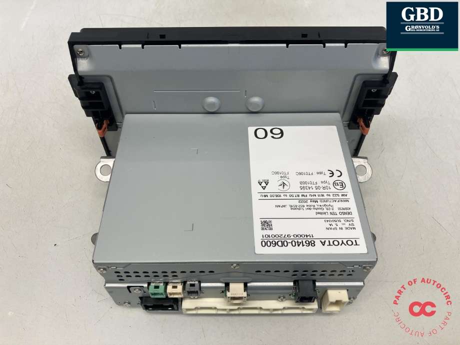 Bilstereo navigasjon til Toyota Yaris 2020-->> (Type IV) (DENSO||86140-0D600|114000-97200101)
