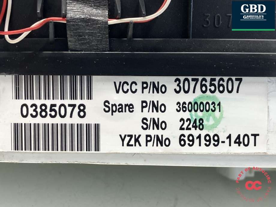 Instrumentpanel til Volvo XC90 2002-2006 (Type I, Fase 1)  (36050548|30765607|36000031)
