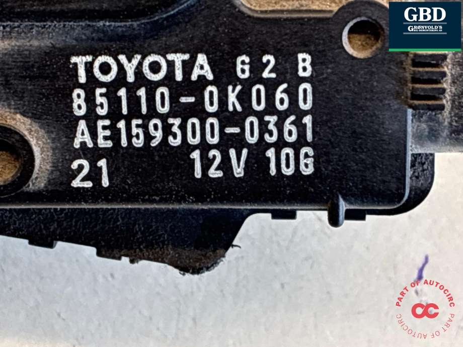 Viskermotor frontrute komplett m/overføring til Toyota Hilux 2006-2011 (851100K060|851500K061|)