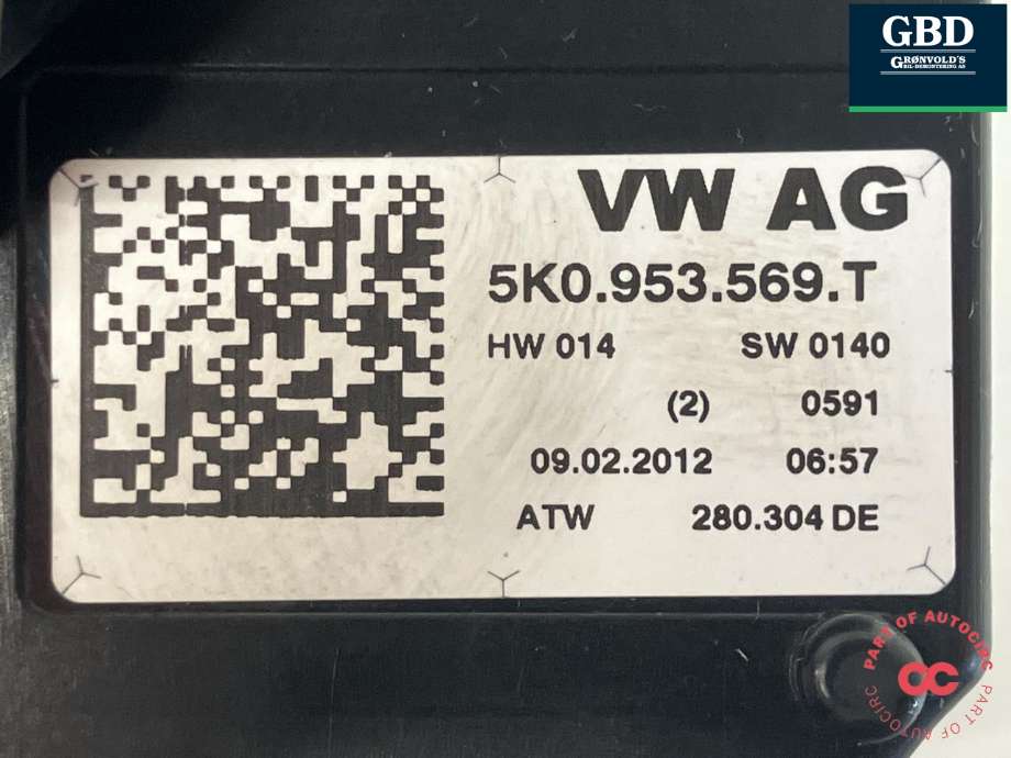 Airbag slepering til VW Passat 2011-2015 (B7) (B7) (5K0 953 569 T|3262490|)