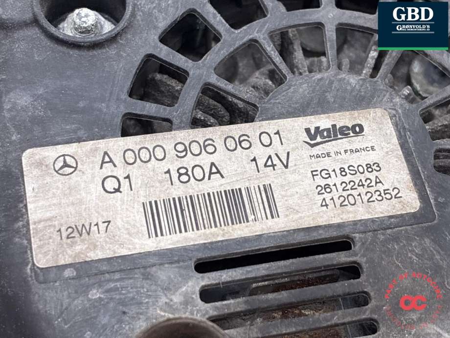 Dynamo diesel til Mercedes C-Klasse 2011-2014 (Fase 2) (W204) (W204) (A 000 906 06 01|)