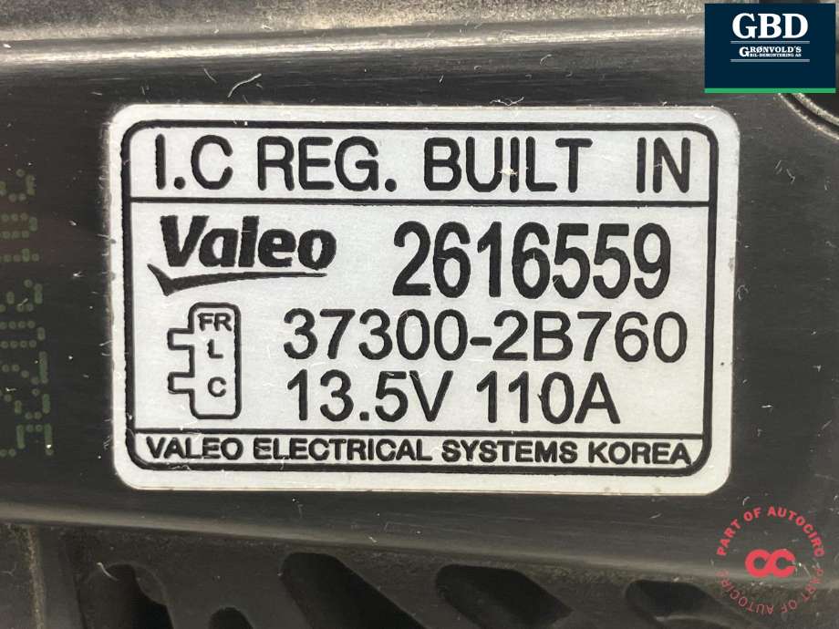Dynamo til Kia Carens 2013-2018 Type III  (VALEO||37300-2B760|2616559)