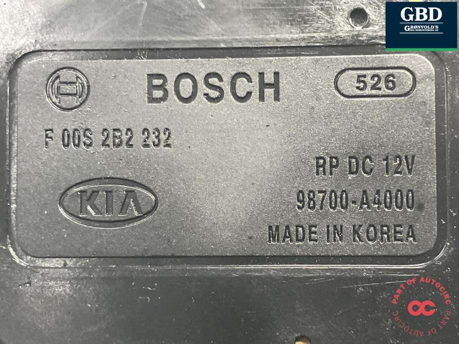Viskermotor bakrute til Kia Carens 2013-2018 Type III (BOSCH||98700-A4000|F 00S 2B2 232)