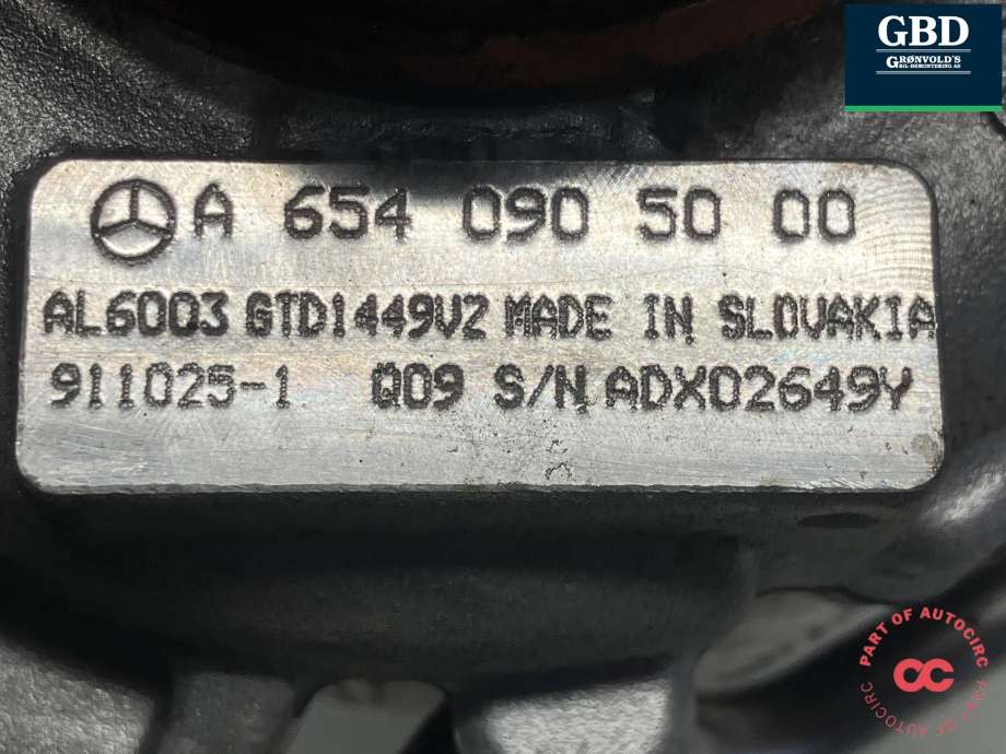 Turbo til Mercedes Sprinter 2018-->> (907/910) (907/910) (GARRETT|A 654 090 06 02|A 654 090 50 00|GTD1449VZ)
