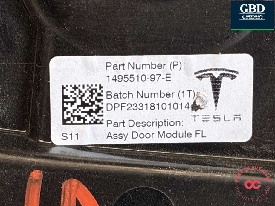 Ruteheis venstre foran til Tesla Model Y 2021-2024 (Type I) (|1495510-97-E)
