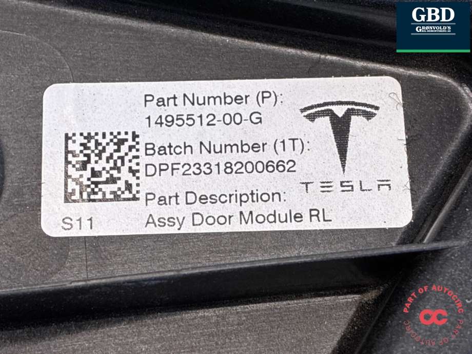 Ruteheis venstre bak til Tesla Model Y 2021-2024 (Type I) (|1495512-00-G)