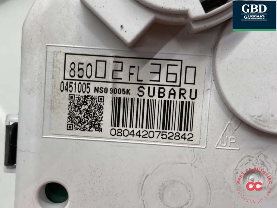 Instrumentpanel til Subaru Impreza 2018-->> (Type V)  (85002FL360|)