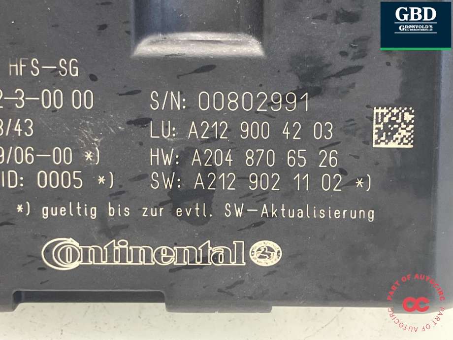 Baklukeåpner motor til Mercedes E-Klasse 2009-2013 (Fase 1) (W212) (W212) (BROSE||A 212 820 37 42|A 212 900 42 03)