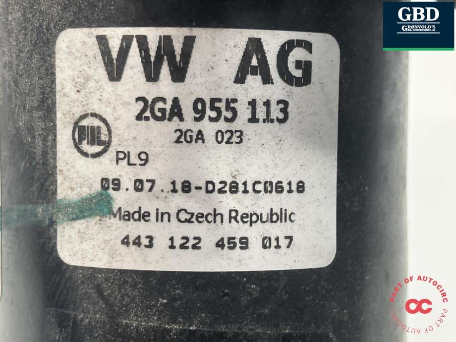 Viskermotor frontrute komplett m/overføring til VW T-Roc 2017-->>  (2GA 955 023 D|2GA 955 023|2GA 955 113)
