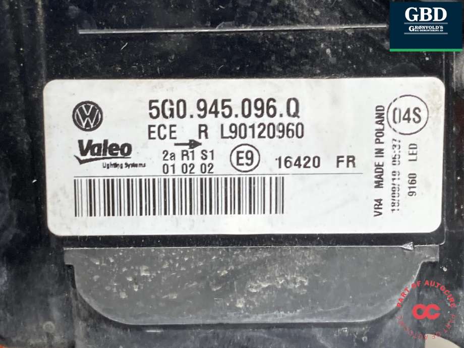 Baklykt høyre ytre til VW e-Golf 2017-2020 (Fase 2)  (5G0 945 096 Q|)