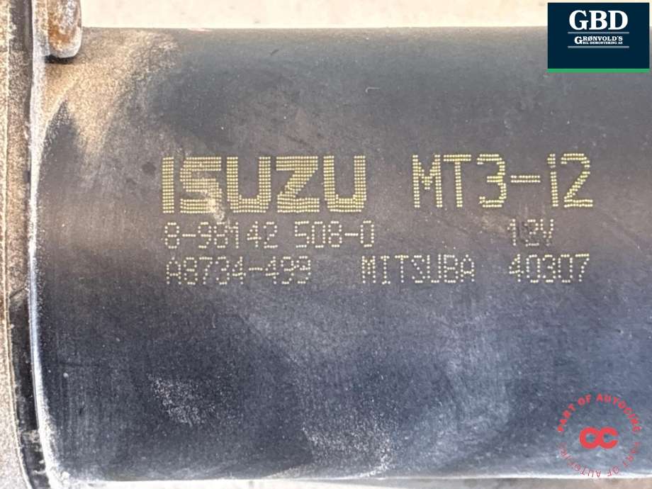 Viskermotor frontrute komplett m/overføring til Isuzu D-Max 2012-2017 (Type II, Fase 1) (8980574501|898142508-0|)