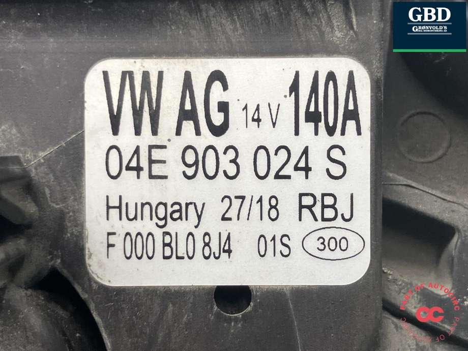 Dynamo til VW T-Roc 2017-->>  (04E 903 015 P|04E 903 024 S|F 000 BL0 8J4)