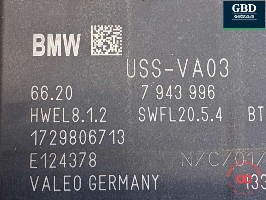 Styreenhet parkering til BMW 5-Serie 2017-->> (G30/G31) (G30/G31) 