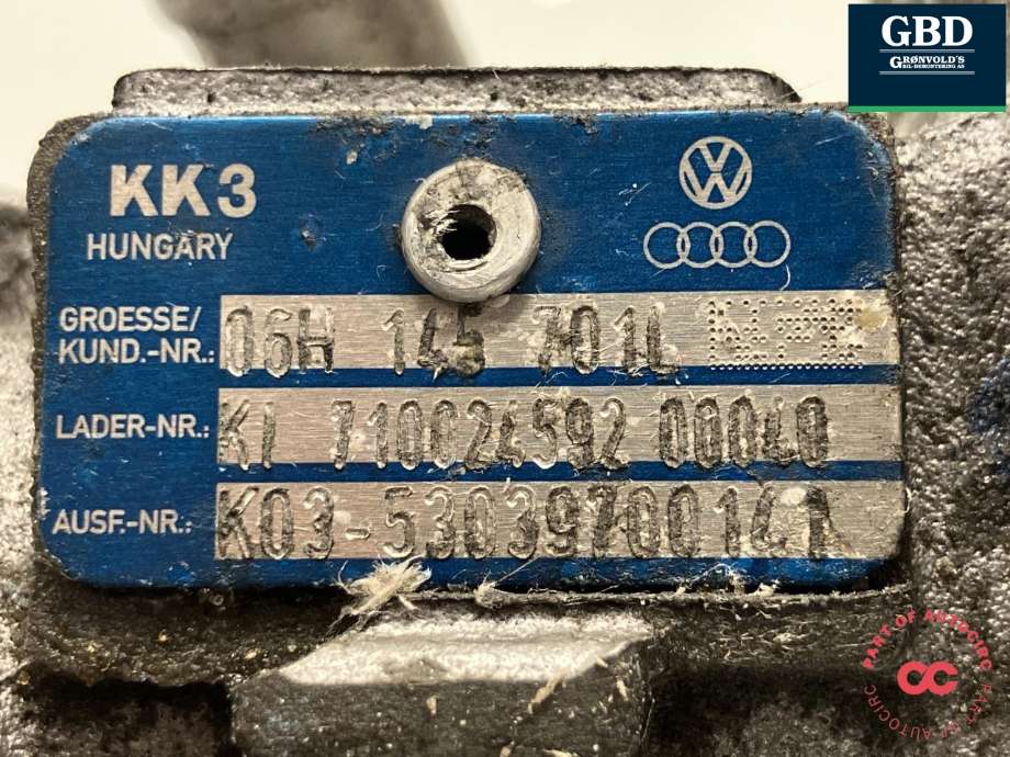 Turbo til Audi A4 2007-2014 (Type IV) (B8) (B8) (KKK|06H 145 701 L|06H 145 701 LX|)