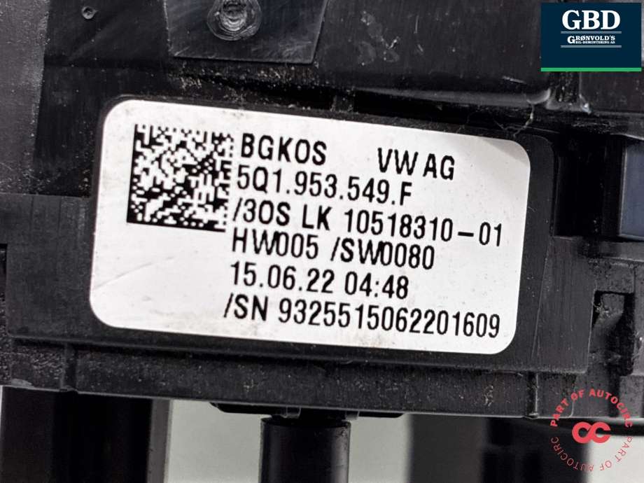Airbag slepering til Škoda Enyaq 2021-->> (5Q1 953 507 GF IGI|5Q1 953 549 F|)