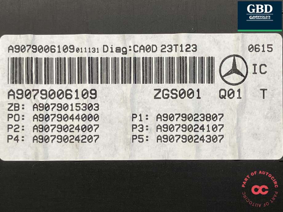 Instrumentpanel til Mercedes Sprinter 2018-->> (907/910) (907/910) (A 907 900 61 09|A 907 901 53 03|A 907 904 40 00)