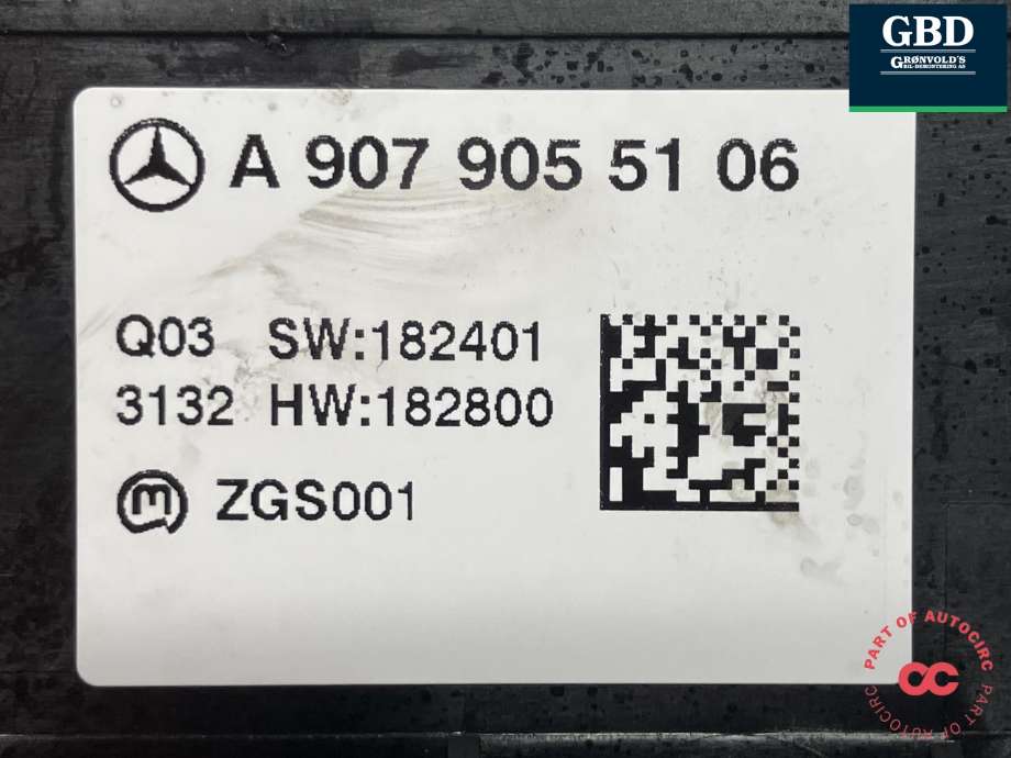 Varmeapparat betjening til Mercedes Sprinter 2018-->> (907/910) (907/910) (A 907 905 51 06|)