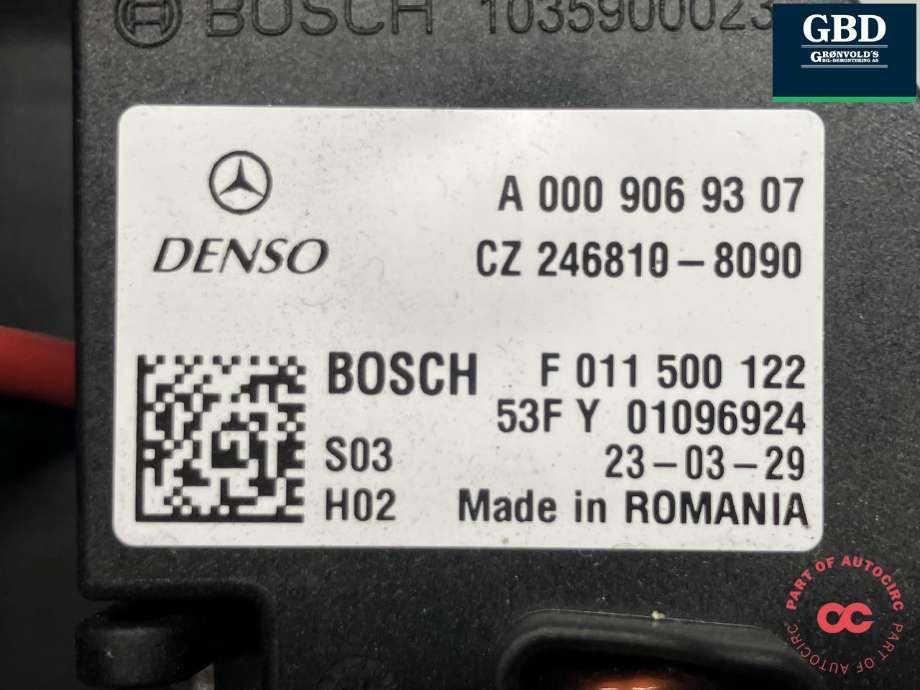 Varmeapparat motor til Mercedes Sprinter 2018-->> (907/910) (907/910) (DENSO|A 000 830 79 02|CZ116360-4832|A 000 906 93 07)