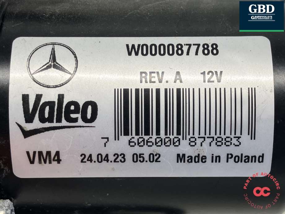 Viskermotor frontrute komplett m/overføring til Mercedes Sprinter 2018-->> (907/910) (907/910) (VALEO|A 910 820 04 00|W000087788|)