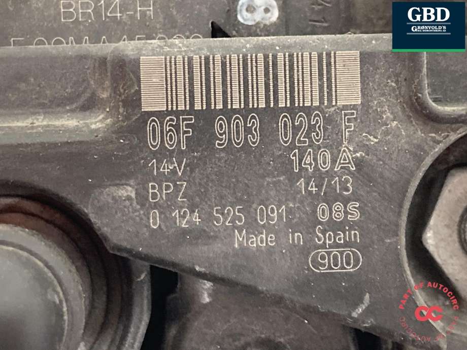 Dynamo diesel til VW Caddy 2010-2015 (Type III, Fase 2) (06F 903 023 F|)
