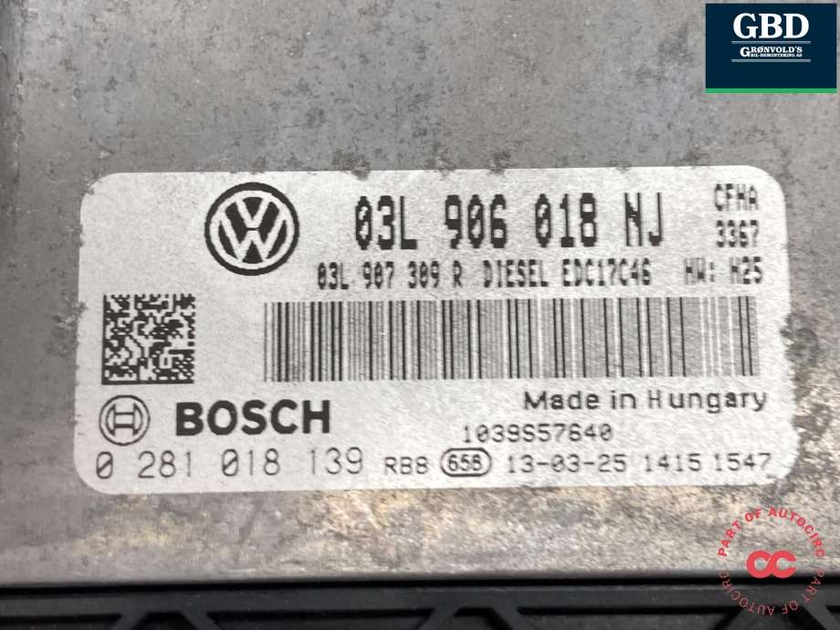 Styreenhet motor til VW Caddy 2010-2015 (Type III, Fase 2)  (03L 906 018 NJ 2KC|03L 906 018 NJ|)