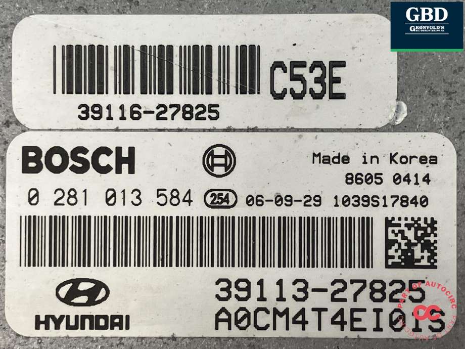 Styreenhet motor til Hyundai Santa Fe 2006-2009 (Type II, Fase 1) (BOSCH||39113-27825|39116-27825| 0 281 013 584)