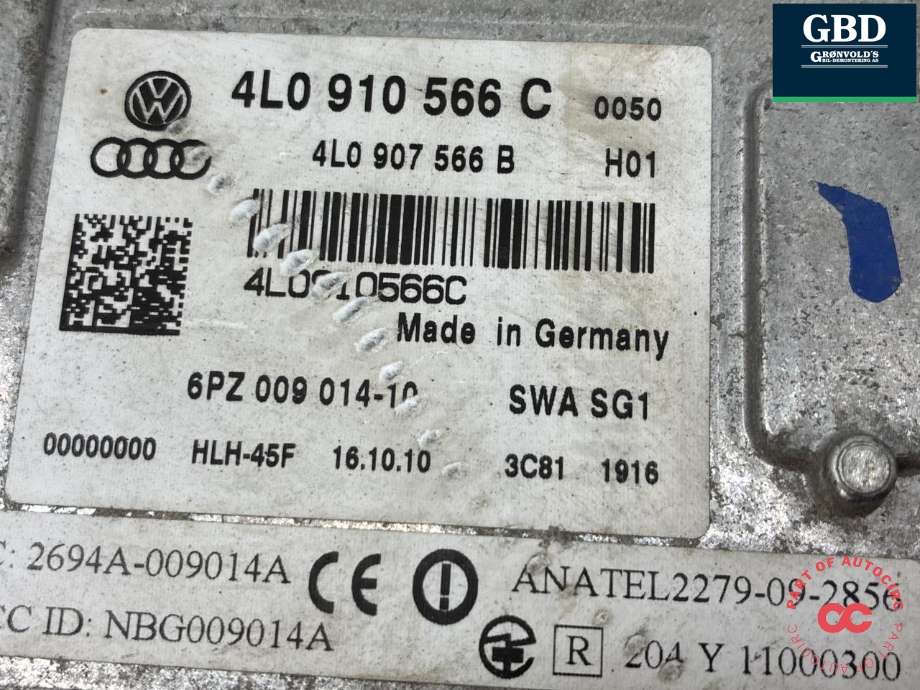 Sensor radar til Audi Q7 2010-2015 (Type I, Fase 2) (|4L0 910 566 C)