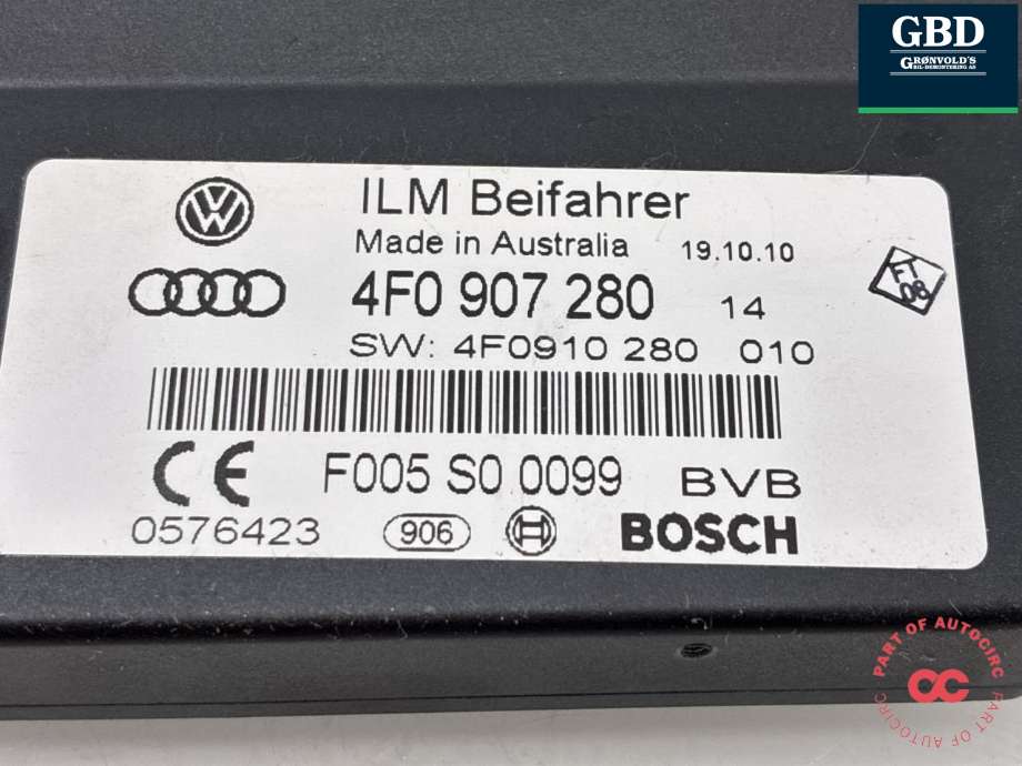 Styreenhet diverse til Audi Q7 2010-2015 (Type I, Fase 2) (4F0 907 280 B|4F0 907 280|)