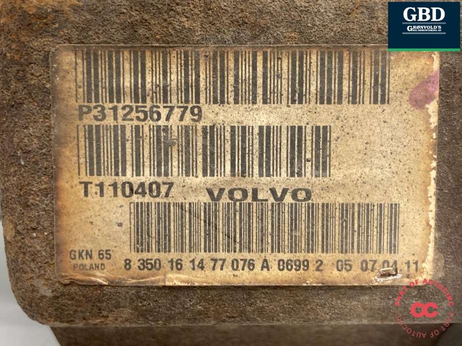 Drivaksel venstre foran, diesel/automat til Volvo V60 2010-2013 (Type I, Fase 1) (36011288|)