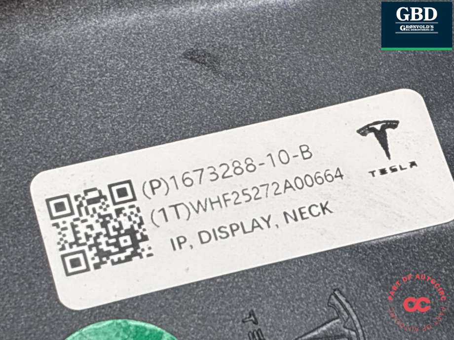 Multimedia display (MCU - Media Controller Unit) til Tesla Model Y 2024-->> (Type II) (1756566-00-D|1673288-10-B|)