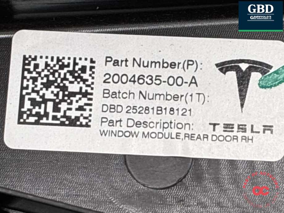 Ruteheis høyre bak til Tesla Model Y 2024-->> (Type II)  (2005481-00-A|2004635-00-A|)