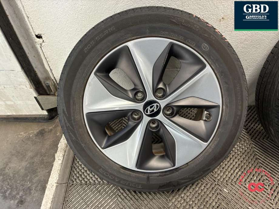Hjulsett aluminium sommer til Hyundai Ioniq Electric 2016-2019 (Fase 1)  (TOURADOR WONDER TH1|205/55R16  PROD 23|8.5JX16  ET 50|6-7 MM)