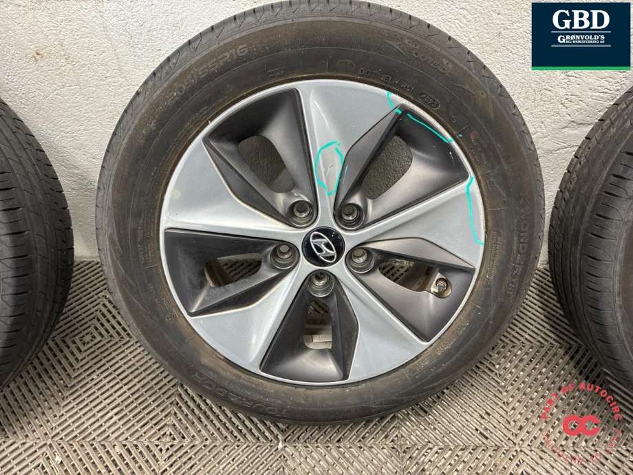 Hjulsett aluminium sommer til Hyundai Ioniq Electric 2016-2019 (Fase 1)  (TOURADOR WONDER TH1|205/55R16  PROD 23|8.5JX16  ET 50|6-7 MM)