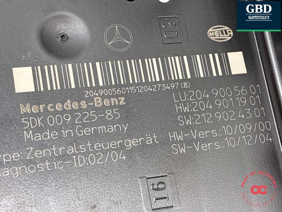 Sikringsboks bagasjerom til Mercedes C-Klasse 2011-2014 (Fase 2) (W204) (W204) (|204 900 56 01)
