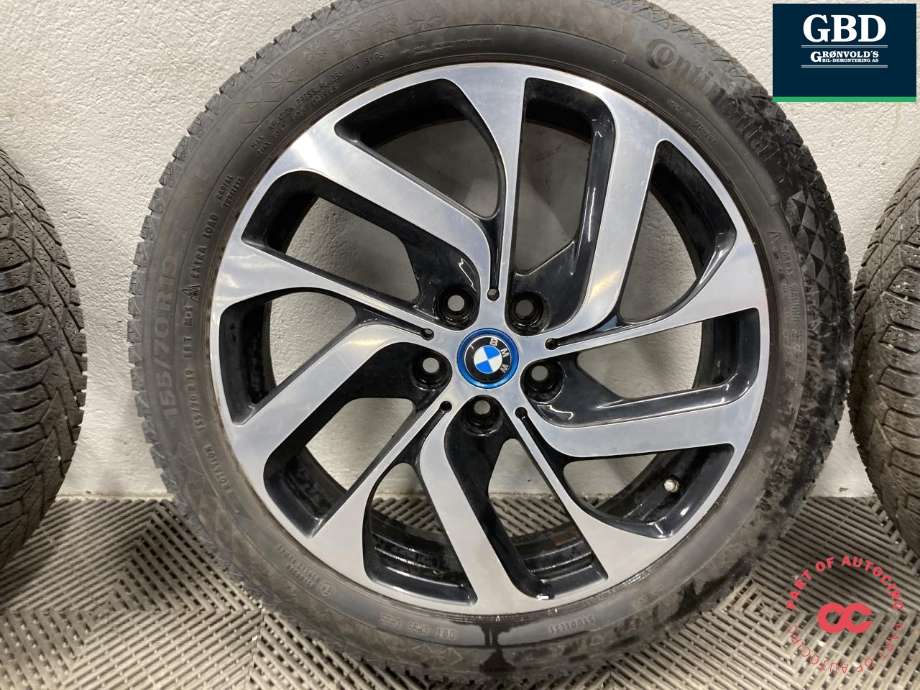 Hjulsett aluminium vinter til BMW i3 2013-2022  (CONTINENTAL  PIGGFRI|VIKING CONTACT 7|155/70R19  PROD 22|5JX19H2  IS43)