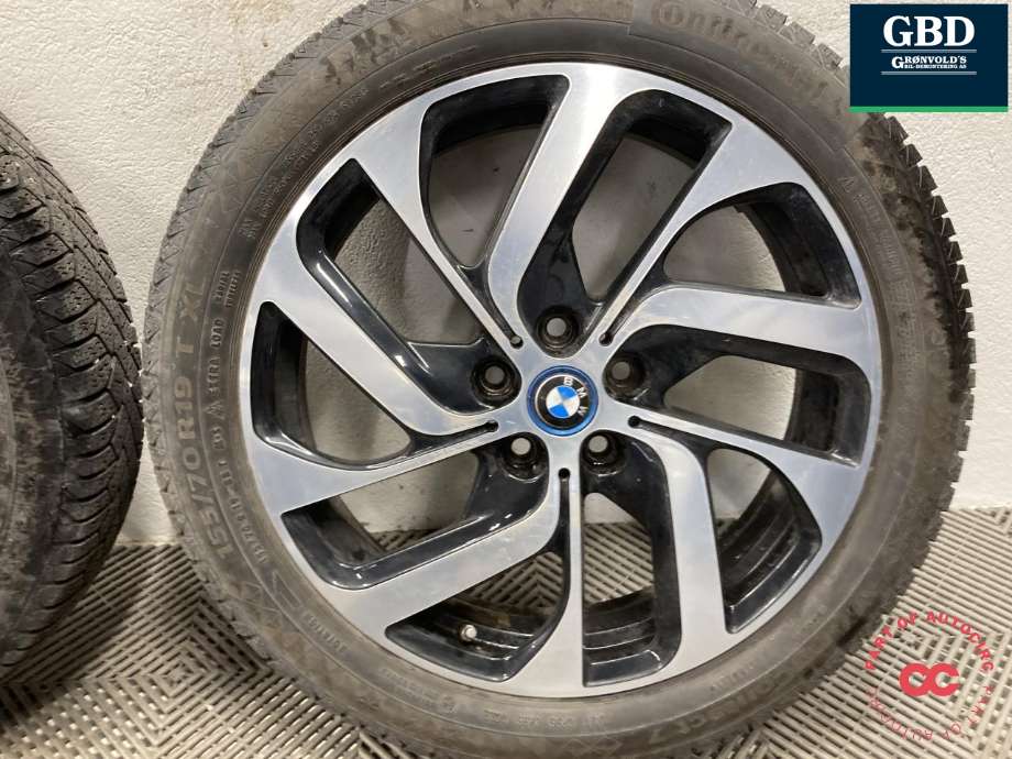 Hjulsett aluminium vinter til BMW i3 2013-2022  (CONTINENTAL  PIGGFRI|VIKING CONTACT 7|155/70R19  PROD 22|5JX19H2  IS43)
