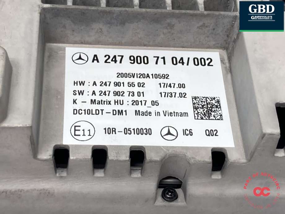 Multimedia display (MCU - Media Controller Unit) til Mercedes EQC 2019-->>  (A 247 900 82 11|A 247 900 71 04|)