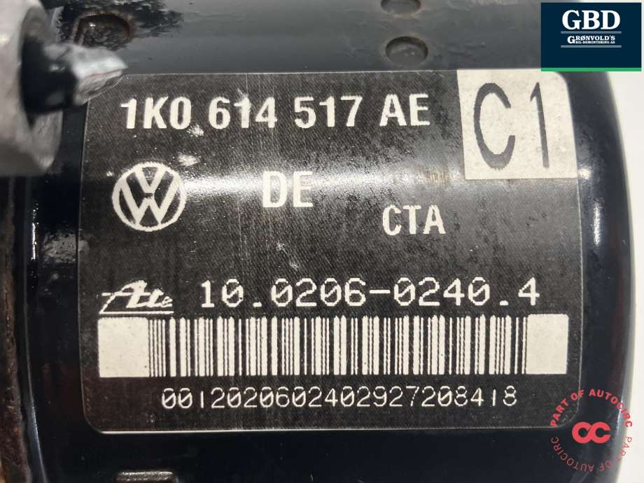 ABS sentral til VW Touran 2007-2010 (Type I, Fase 2)  (ATE||1K0 907 379 AC|1K0 614 517 AE)