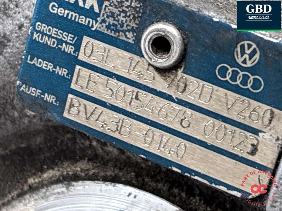 Turbo til Audi A4 2007-2014 (Type IV) (B8) (B8) (|03L145702D)