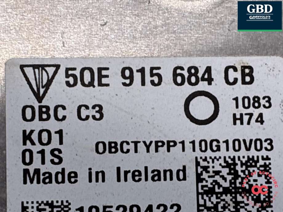 Batterilader (OBC - On Board Charger) til Audi e-tron GT 2021-->>  (5QE 915 684 DA|)