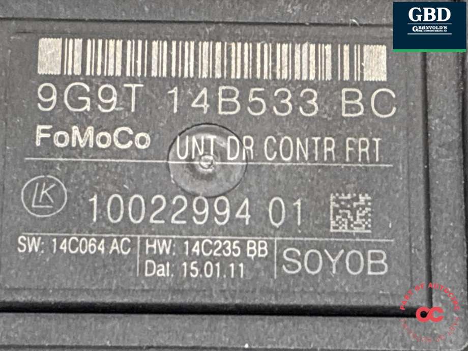 Styreenhet dør venstre foran til Volvo XC60 2008-2013 (Type I, Fase 1)  (31316898|9G9T 14B533 BC|)