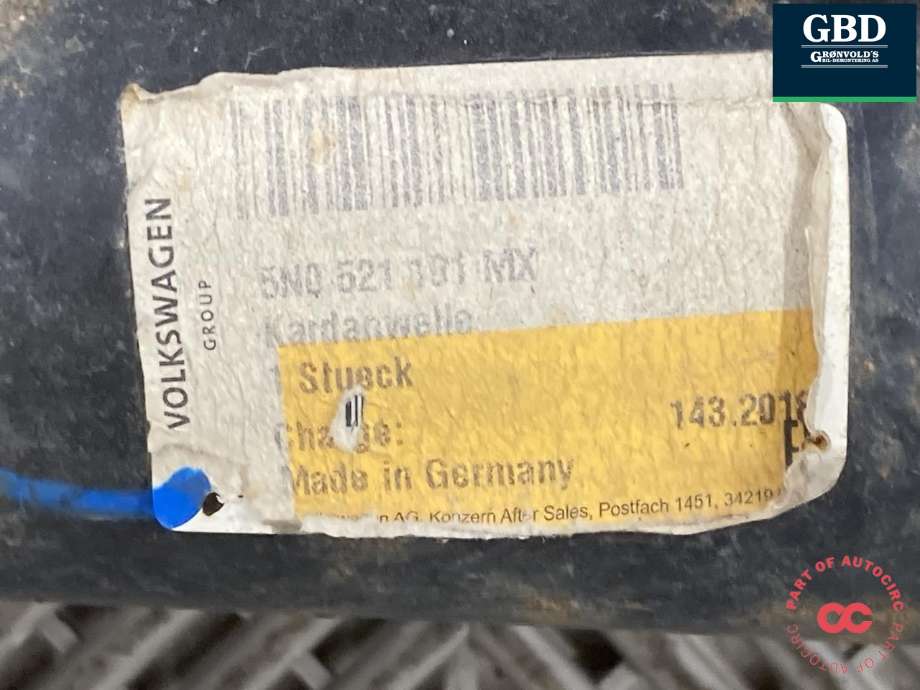 Mellomaksel til VW Tiguan 2011-2016 (Type I, Fase 2) (5N0 521 101 M|5N0 521 101 E|)