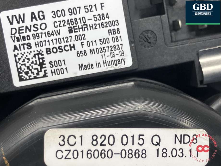 Varmeapparat motor til VW Tiguan 2011-2016 (Type I, Fase 2)  (3C1 820 015 P|)