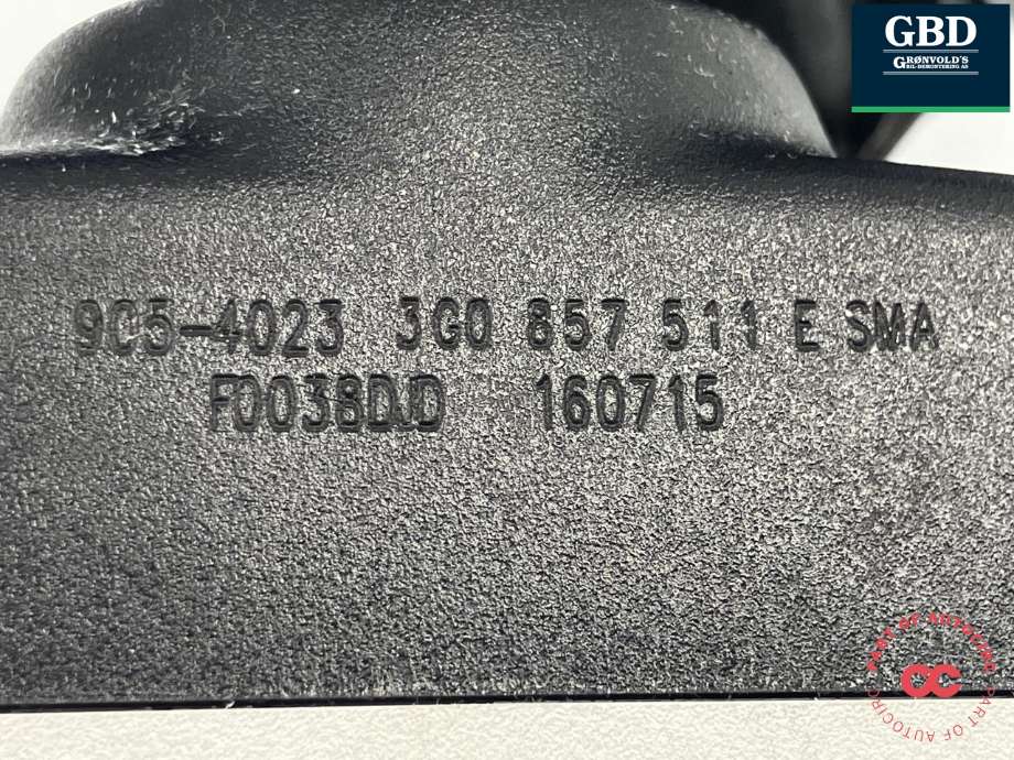 Speil innvendig til VW Polo 2014-2017 (Type V, Fase 2)  (3G0 857 511 AM 9B9|3G0 857 511 E|905-4023)