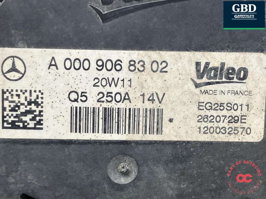 Dynamo diesel til Mercedes Vito 2014-->> (W447) (W447) (VALEO|A 000 906 83 02|EG25S011|)