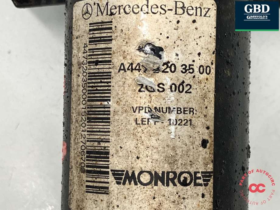Fjærbein venstre foran til Mercedes Vito 2014-->> (W447) (W447) (MONROE|A 447 320 04 00|A 447 320 35 00|)