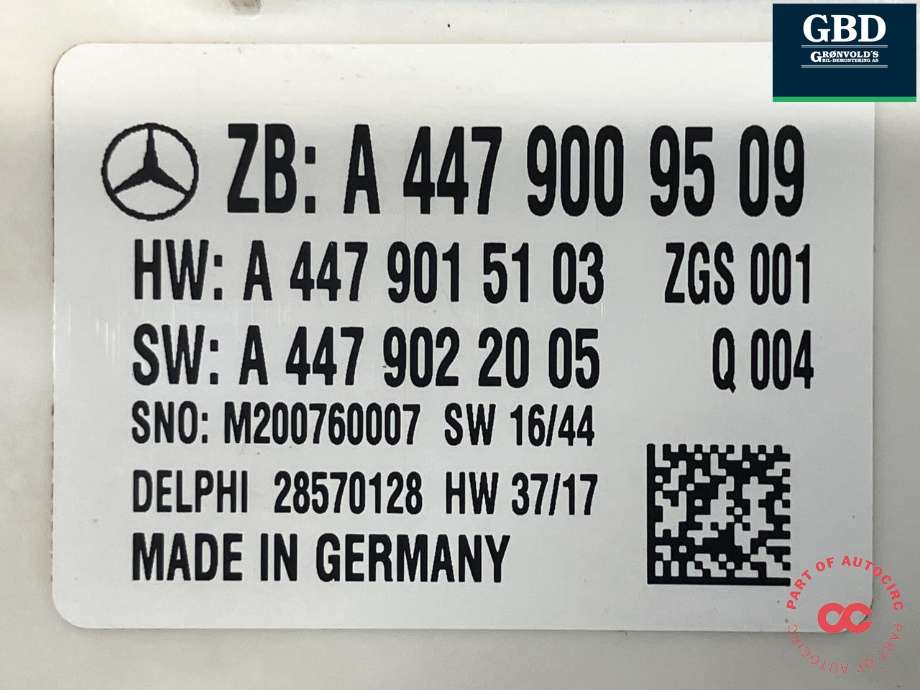 Styreenhet comfort (BCM) til Mercedes Vito 2014-->> (W447) (W447) (DELPHI||A 447 900 95 09|A 447 901 51 03)