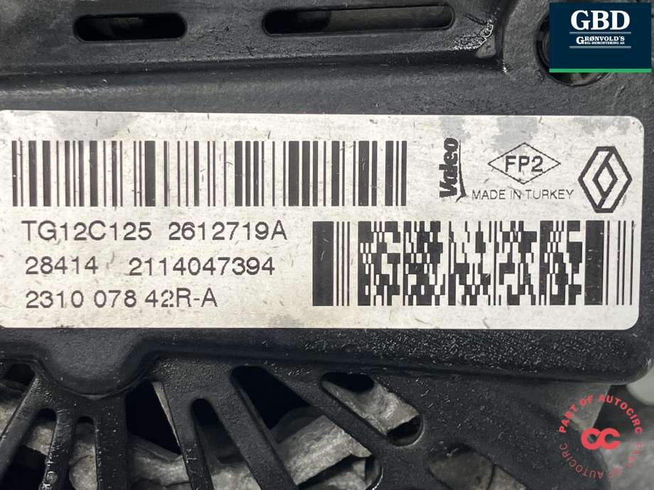 Dynamo til Renault Captur 2013-2020 (Type I) (231006677R|)